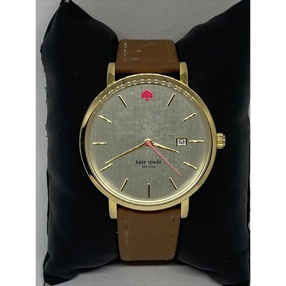 Kate Spade New York 0009 Womens Brown Leather Analog Gold Dial Wrist Watch VK155 main image 4